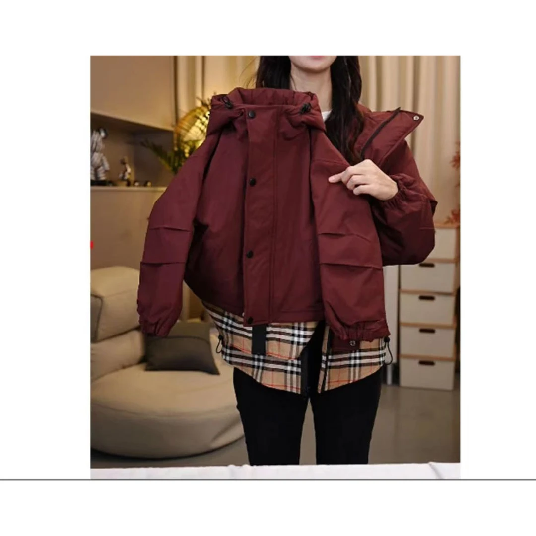 WT- 4020  酒红色儿童时尚休闲假两件中大童韩版秋季夹棉风衣外套