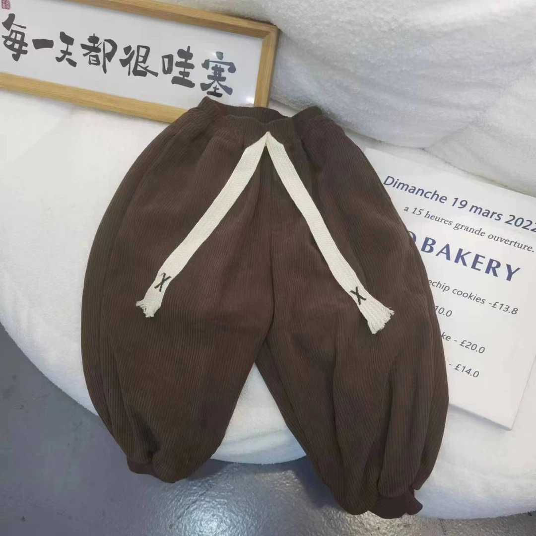 【LAOHE】KZ-84309 儿童洋气休闲宝宽松小童韩版加绒加厚休闲裤