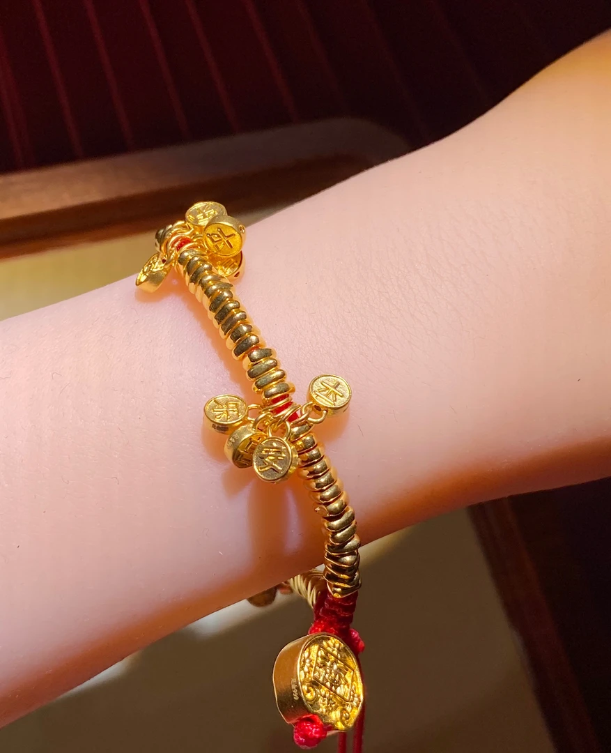 足金999硕果累累（5串足金平安喜乐）含精品编绳轻奢（总重6.6g)-g2