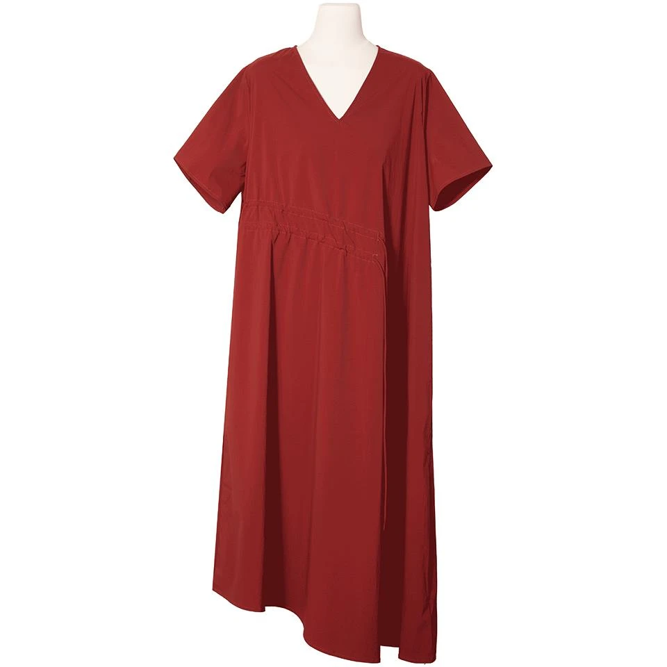 奕色【遮肉短袖连衣裙】斜系带宽松版