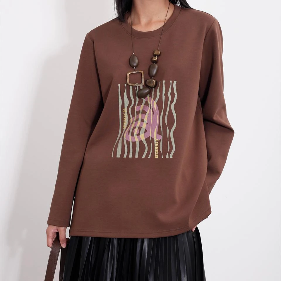 奕色【怒推！OK印花开衩上衣】宽松厚款