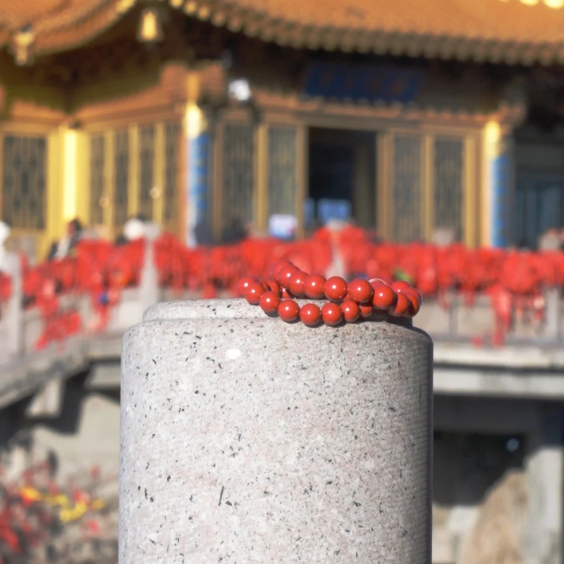 天然辰砂【帝王砂】圆珠单圈