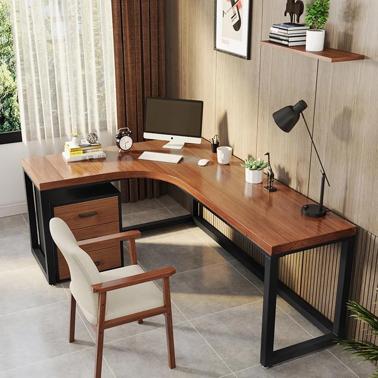 实木电脑桌椅台式桌转角L型拐角书桌家用写字桌客厅靠墙办公桌子