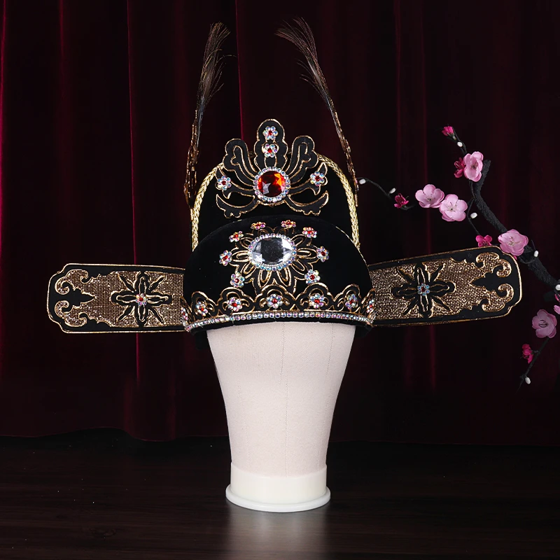 越剧黄梅戏改良点钻状元帽 女驸马解元巾新郎帽戏剧小生官帽纱帽