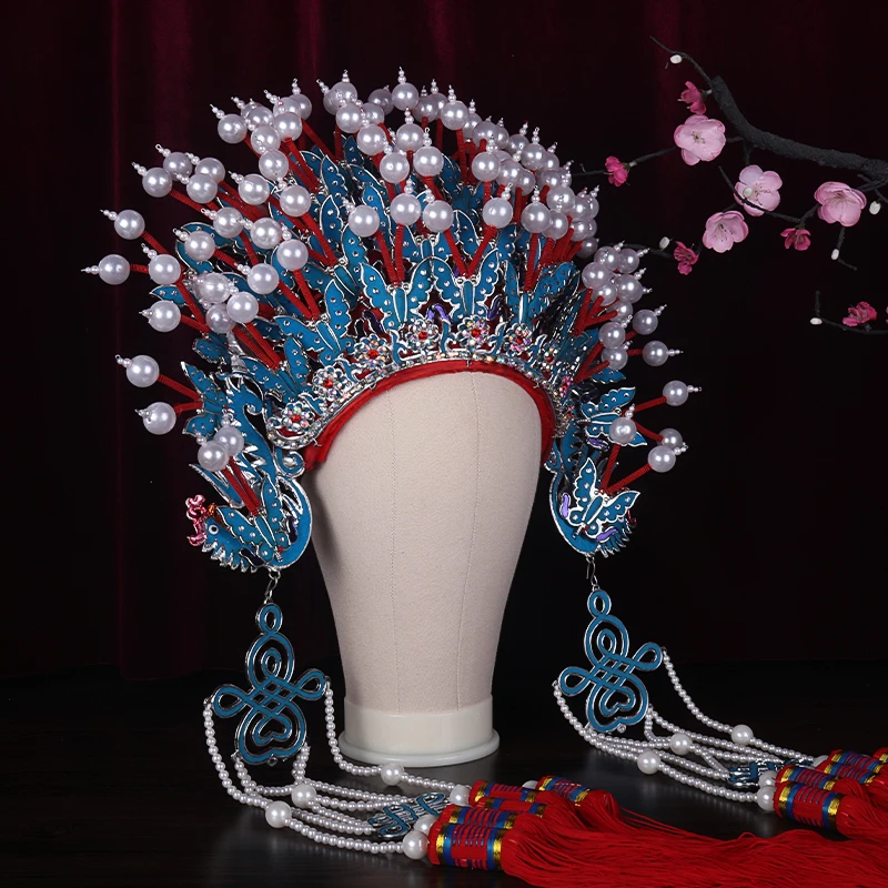 戏曲凤冠霞帔贵妃醉酒娘娘头饰国潮新娘古装公主皇后国母蝴蝶凤冠