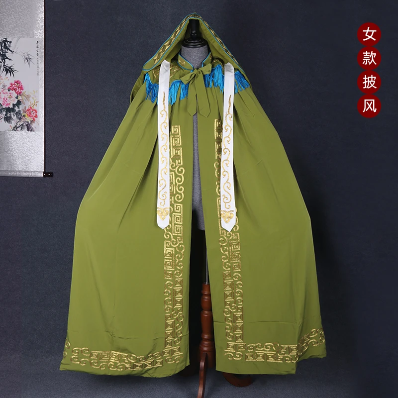 戏曲老旦老生男女素披风京剧粤剧古装演出佘太君全金绣花镶边斗篷