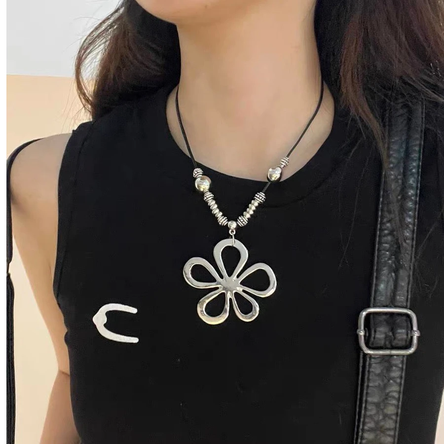 合金项链 花朵复古百搭夸张项链颈链可爱甜酷辣妹金属锁骨链女