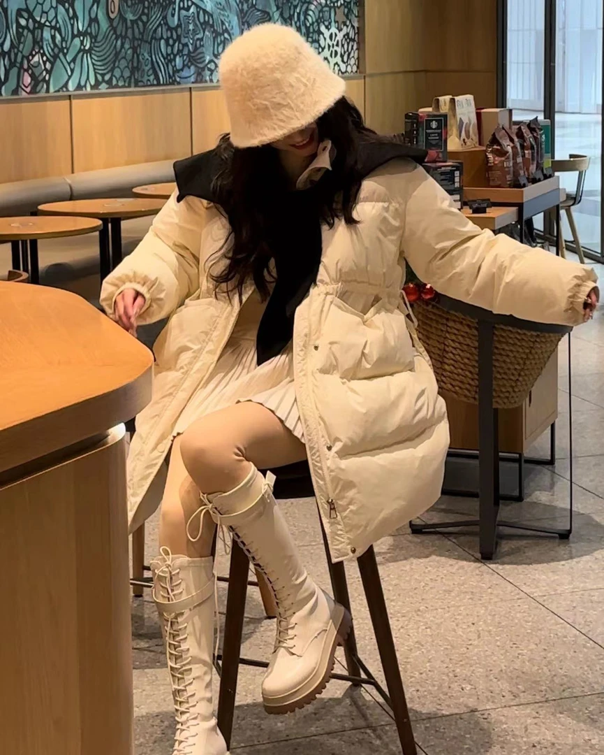 【清仓】糖果色这个是中长款的披肩领白鸭绒冬季羽绒服