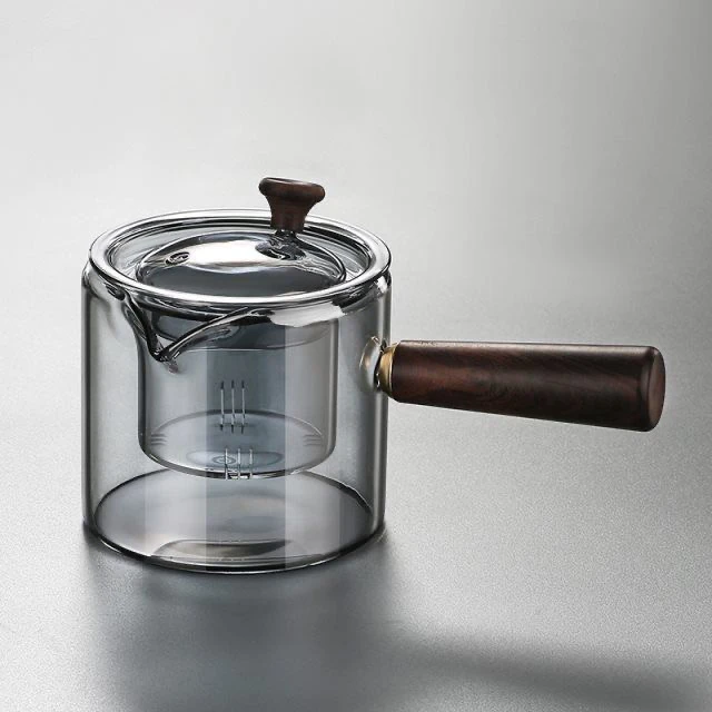 茶壶玻璃侧把家用煮茶壶功夫茶具茶水分离过滤泡茶壶可加热耐高温