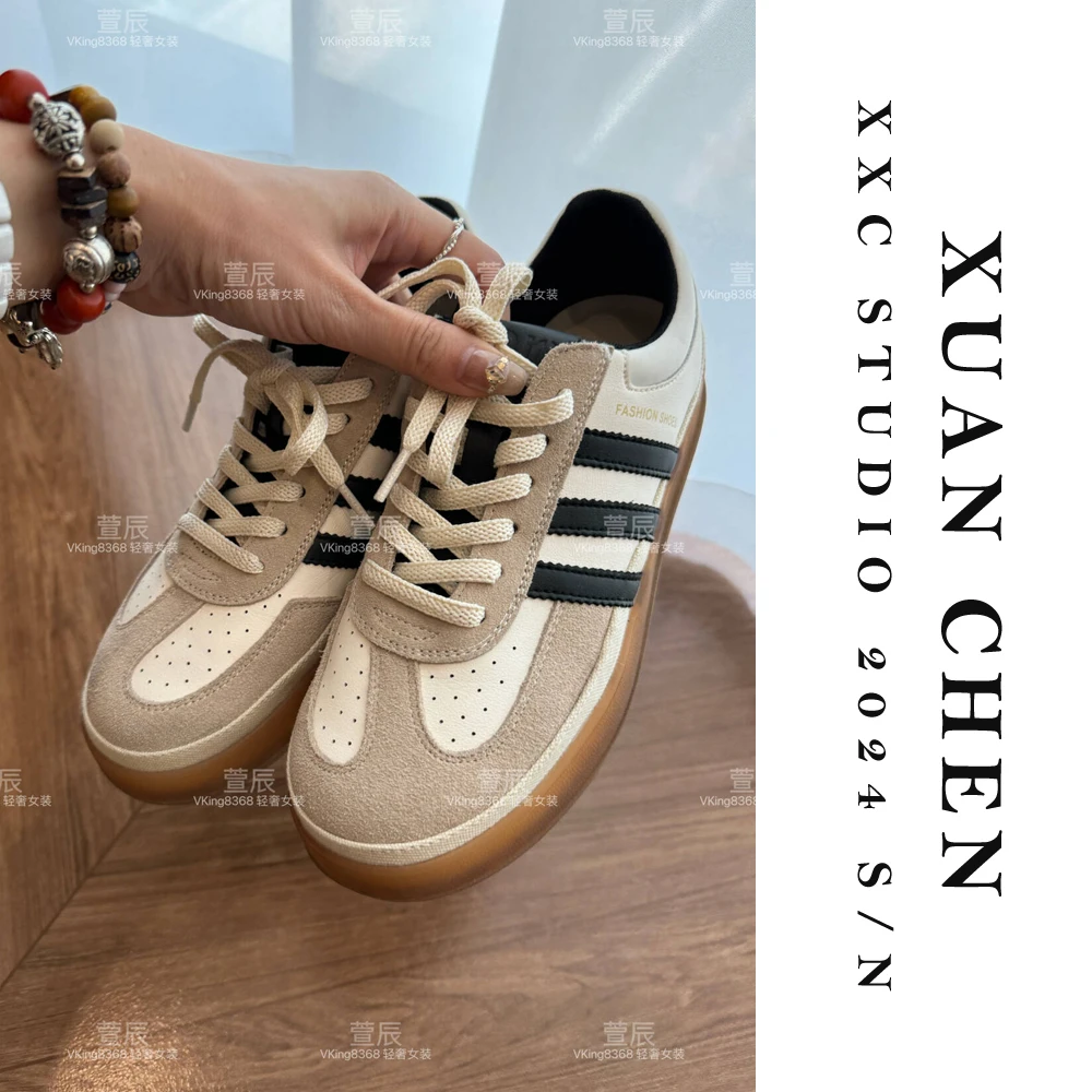 ins时尚复古百搭德迅鞋轻奢小众潮鞋低帮平底德训鞋#3277