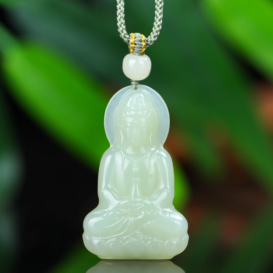 【星光村小飞达人专属-5507】和田玉抱瓶观音吊坠