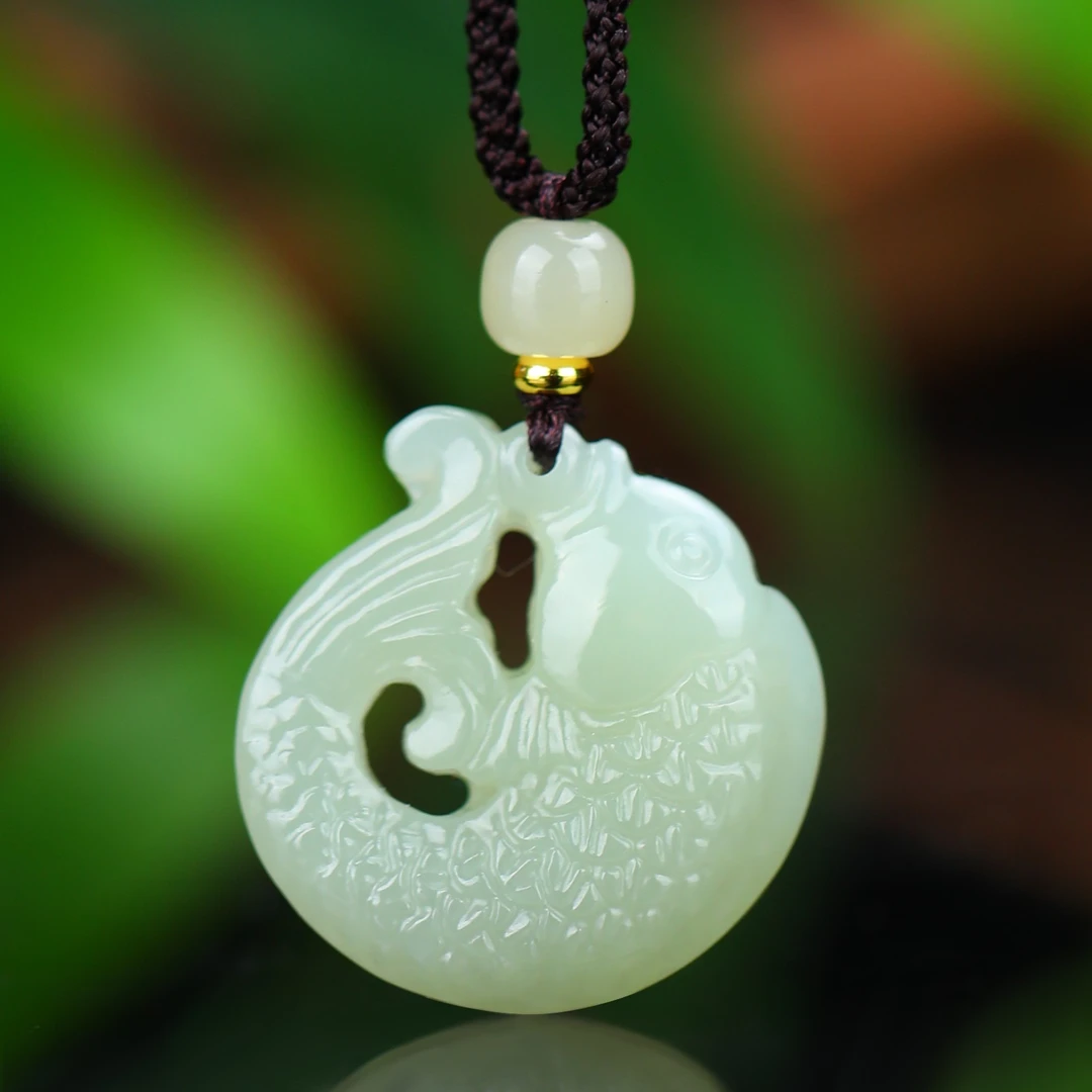 【星光村小飞专属-3017】和田玉精致年年有鱼挂件女款时尚双面仿古