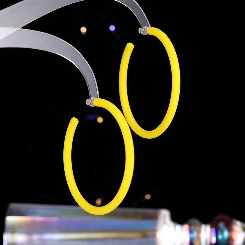 铜合金亚克力耳饰 个性时尚彩色圈圈耳环