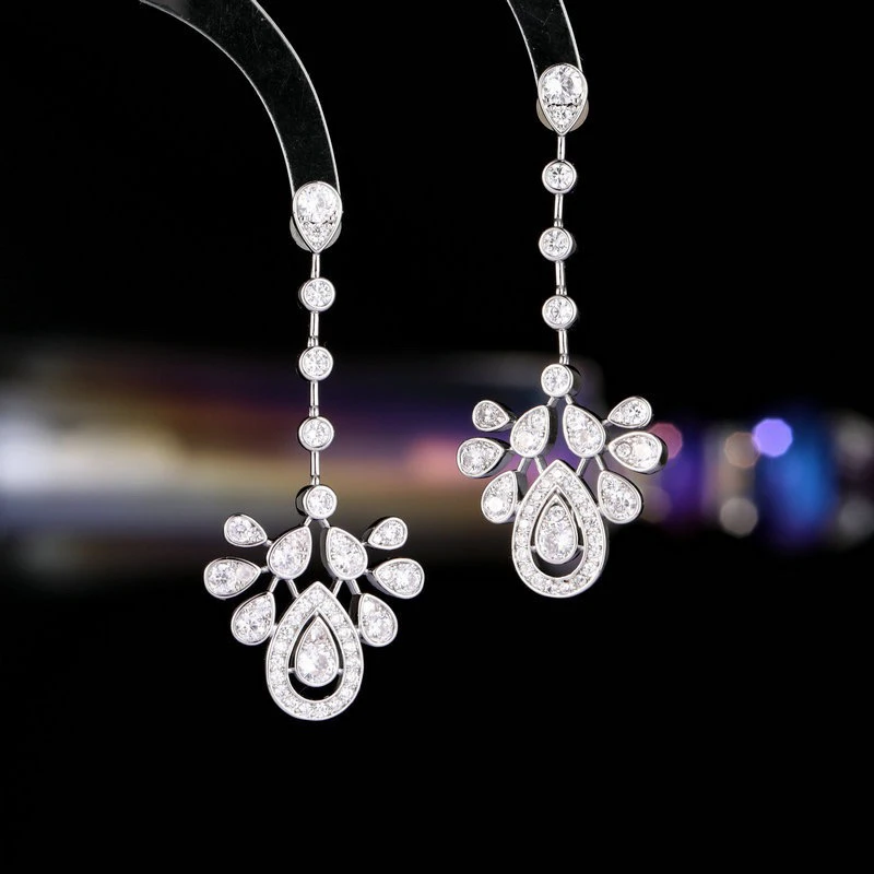 铜合金合成锆石耳饰 0228明星同款轻奢气质高级感耳环