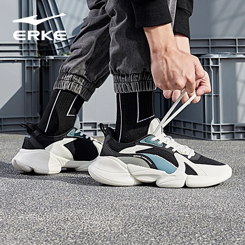 鸿星尔克运动鞋男美式复古老爹鞋百搭网面透气夏季休闲鞋子男款