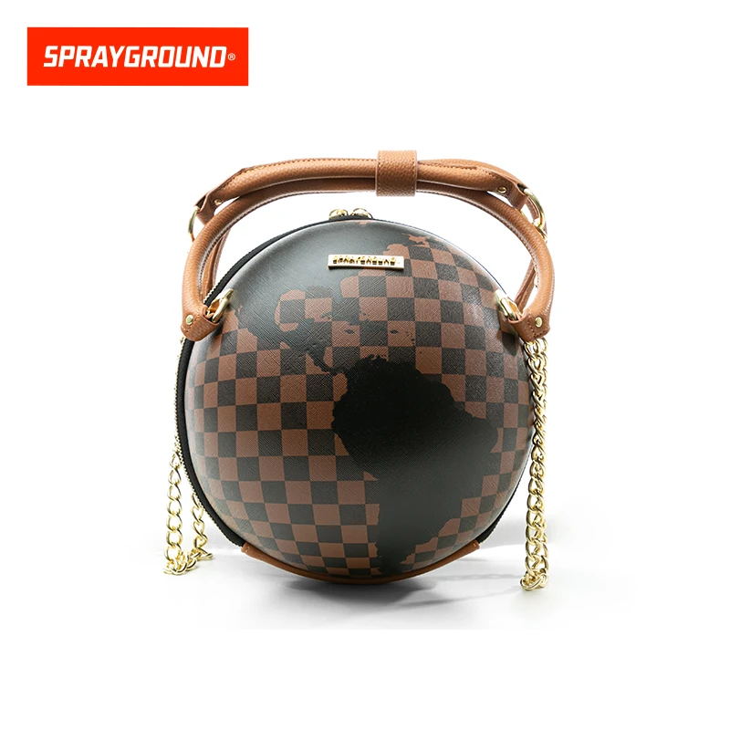 SPRAYGROUND经典棋盘格鲨鱼嘴款式单肩包圆形时尚小包HD W0815509