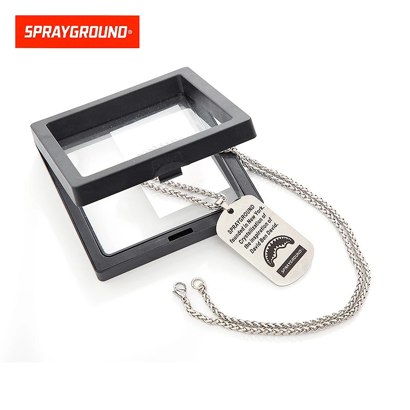 SPRAYGROUND 鲨鱼嘴铭牌项链