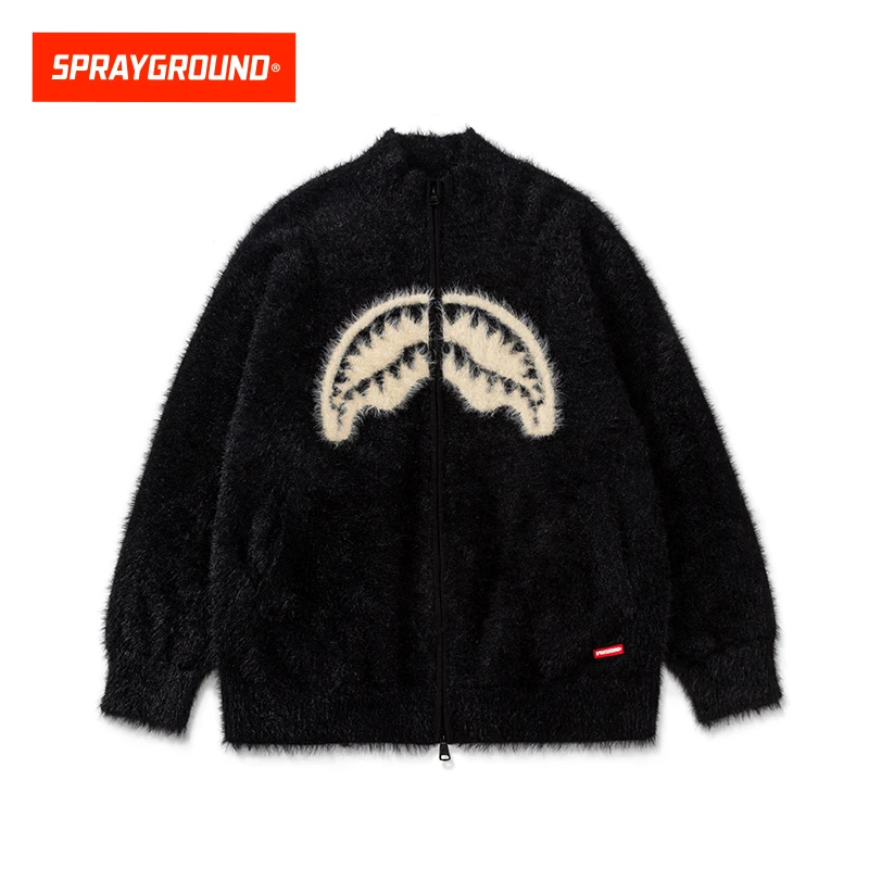 SPRAYGROUND鲨鱼嘴毛绒雅丹风拉链开衫毛衣秋冬加厚GC  WE040801