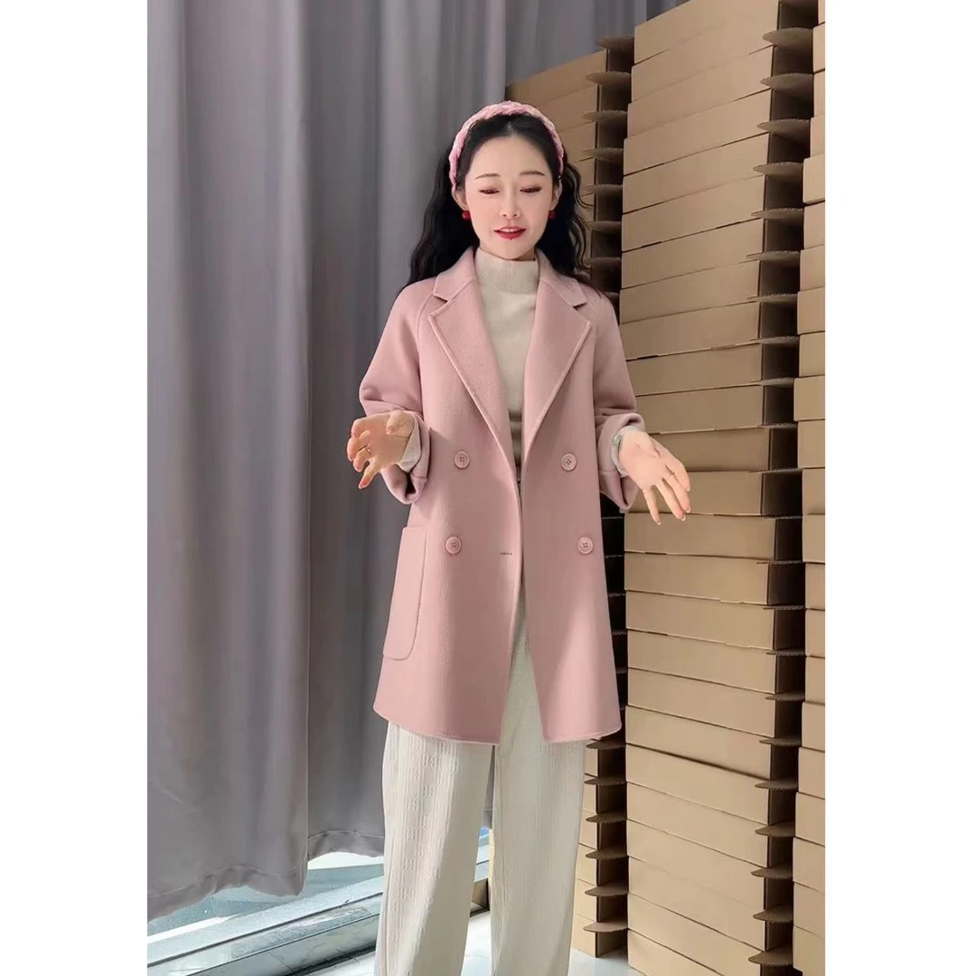 百搭不挑人小西服休闲气质时尚双面羊毛大衣