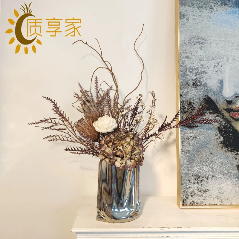 质享家【荣华】高端轻奢花艺摆件永生花真花客厅桌面样板间餐桌摆花