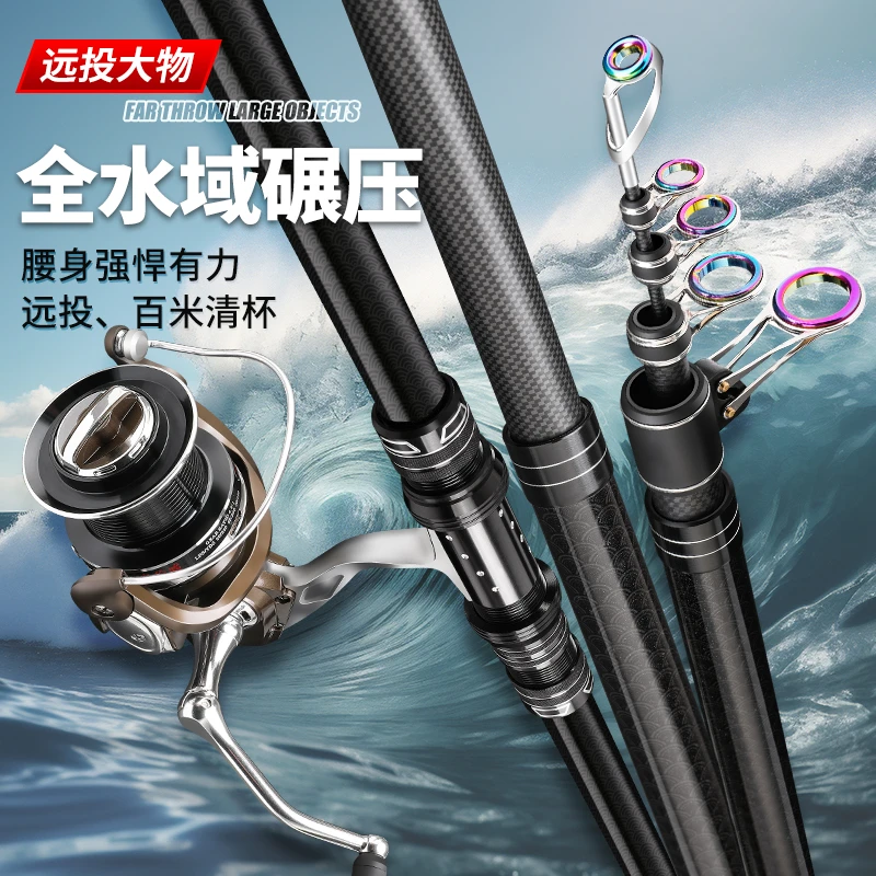 北风狼王远投竿海竿抛竿甩竿鲢鳙全套碳素超硬大物专用钓鱼杆海杆