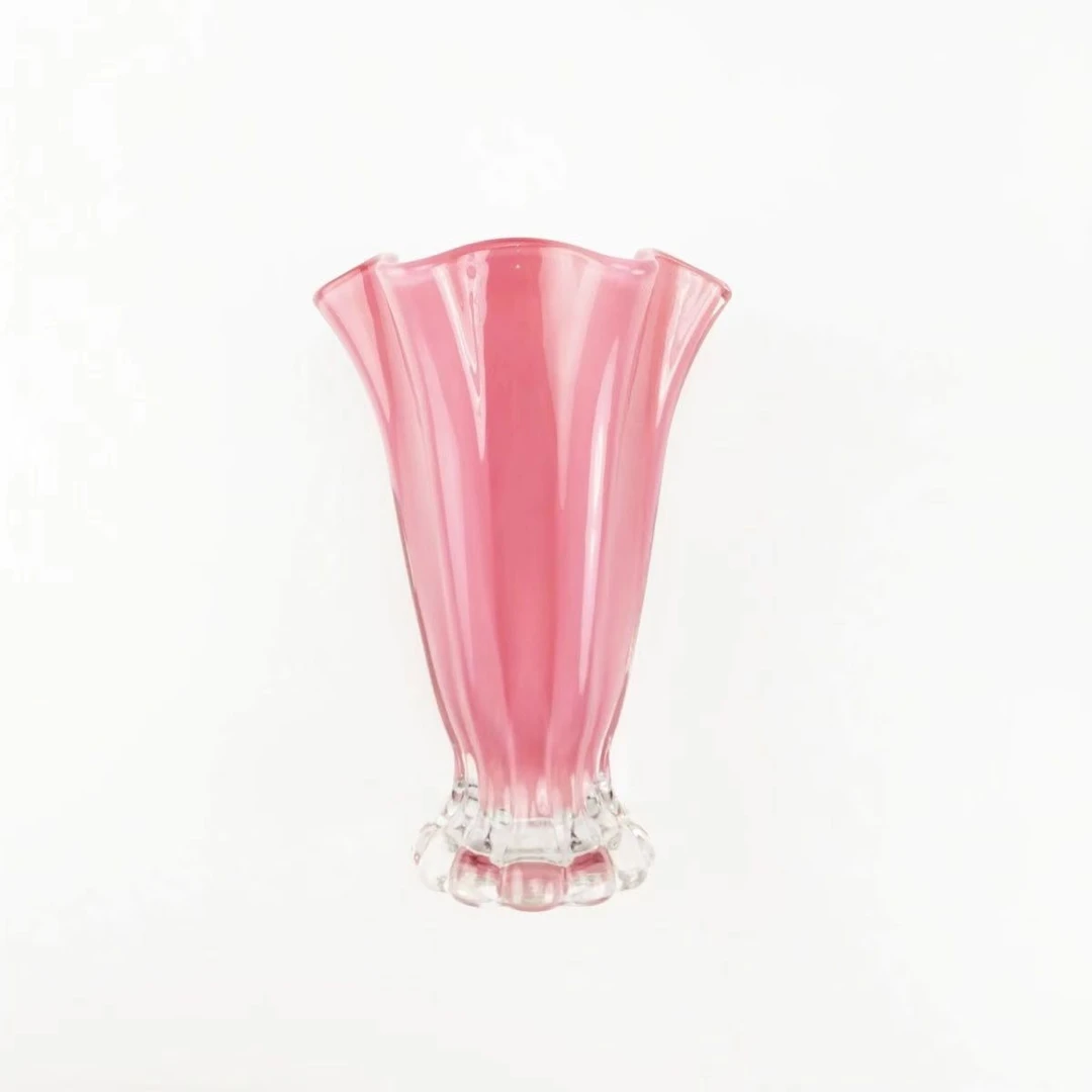 中古白菜芬顿花瓶摆件客厅水养插鲜花高级感轻奢玻璃创意插花琉璃