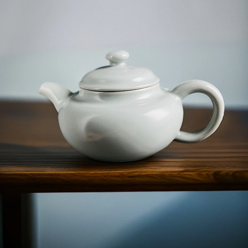 纯手工 仿古天青 汝瓷壶