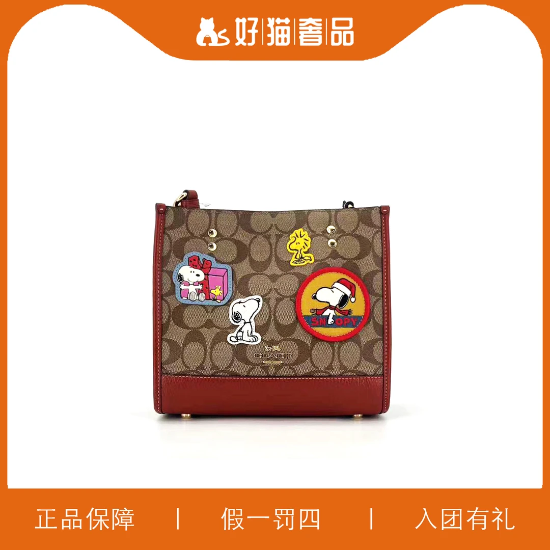 99新 COACH/蔻驰 蔻驰印花方托包/A1162/20X22X10