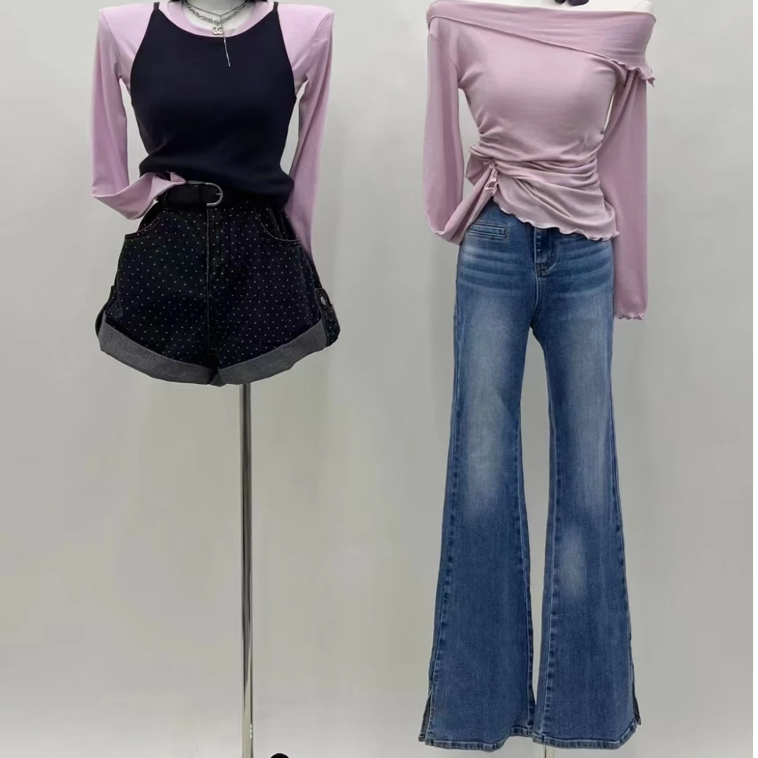 【D华】2024年秋季高腰显瘦复古喇叭牛仔裤女