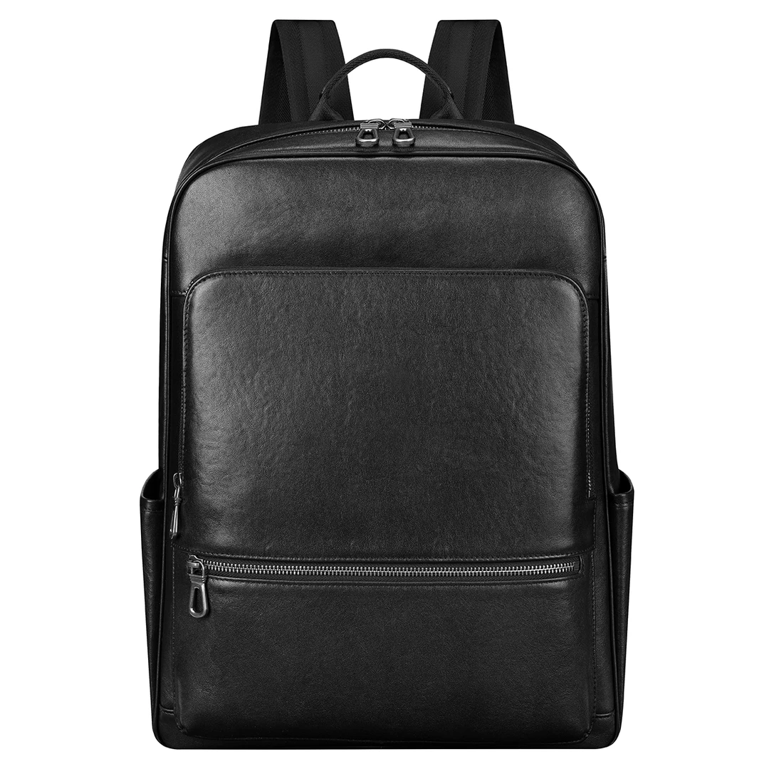 2024新款头层牛皮超大容量时尚休闲黑色旅行多功能背包2021-2