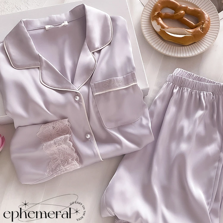 重磅冰雪丝睡衣女高级春夏新款女士长袖长裤薄款家居服套装可外穿