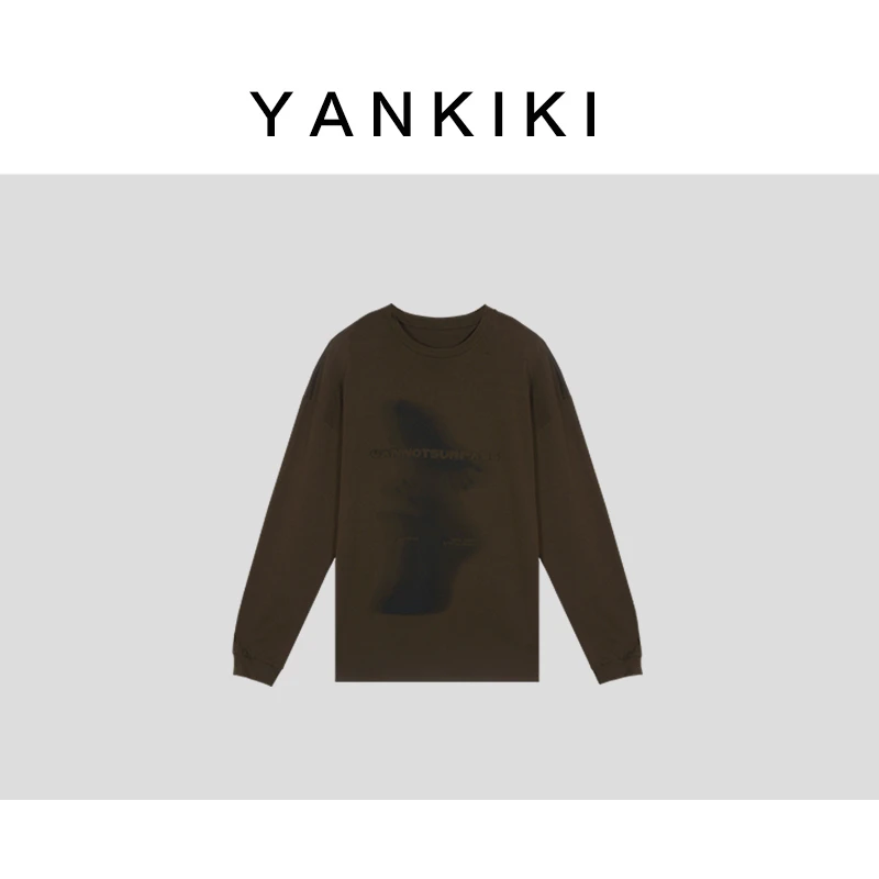 设计感印花字母长袖TEE  YANKIKI 2024秋冬季新款