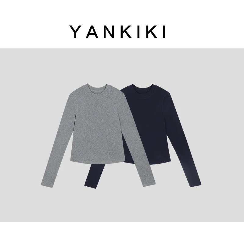 加厚显瘦圆摆弹力内搭tee YANKIKI 2024秋冬款NEW