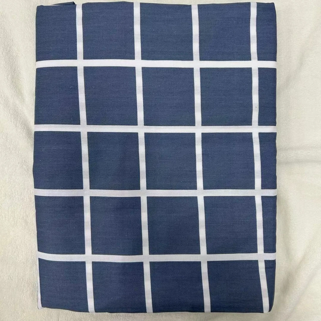 155*205纯棉斜纹AB版被套 【蓝格】