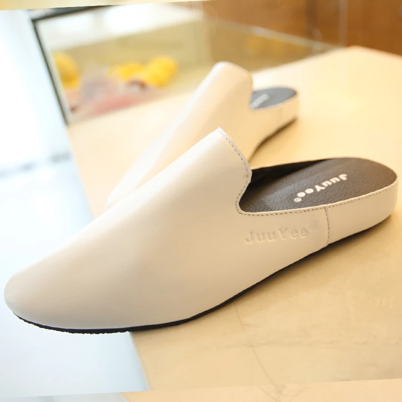 半托休闲鞋透气韩版潮流无后跟半拖豆豆鞋男套脚懒人鞋百搭小白鞋