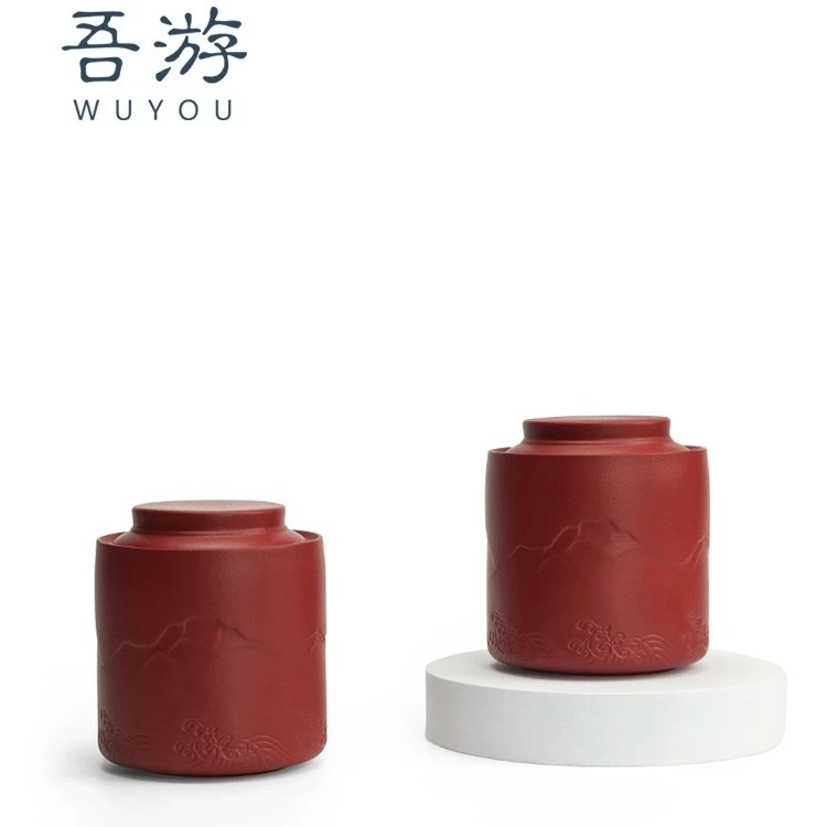 吾游结婚喜糖喜茶叶罐一对礼盒装大号红色陶瓷密封罐婚礼陪嫁用品