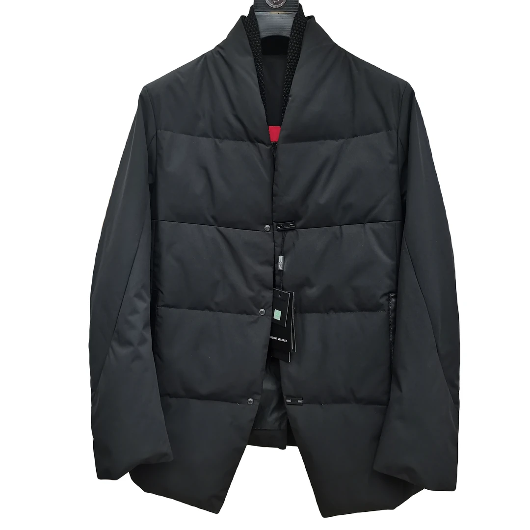 2023秋冬男士双层【内层针织领】连领修身便西型加厚休闲保暖棉服