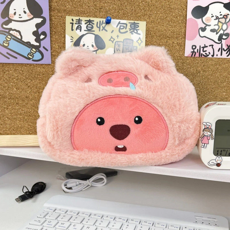 2025新款小海狸loopy笔袋大容量卡通少女心文具收纳袋便携零钱包