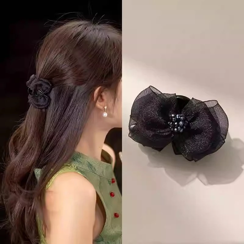 蝴蝶结半扎发鲨鱼夹子头饰小发夹小巧精致抓夹刘海夹2025新款发卡