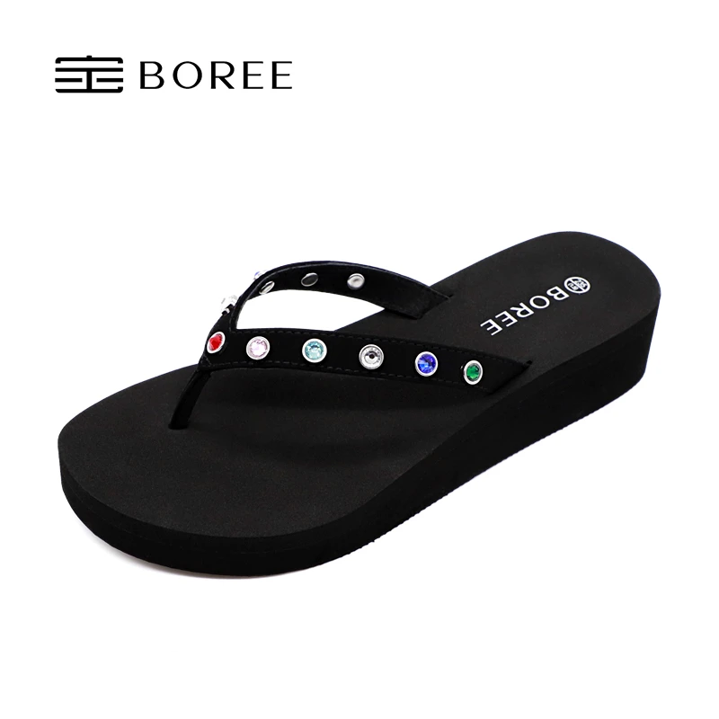 Boree/宝人夏季拖鞋新款百搭女士外穿舒适软底沙滩人字拖2024