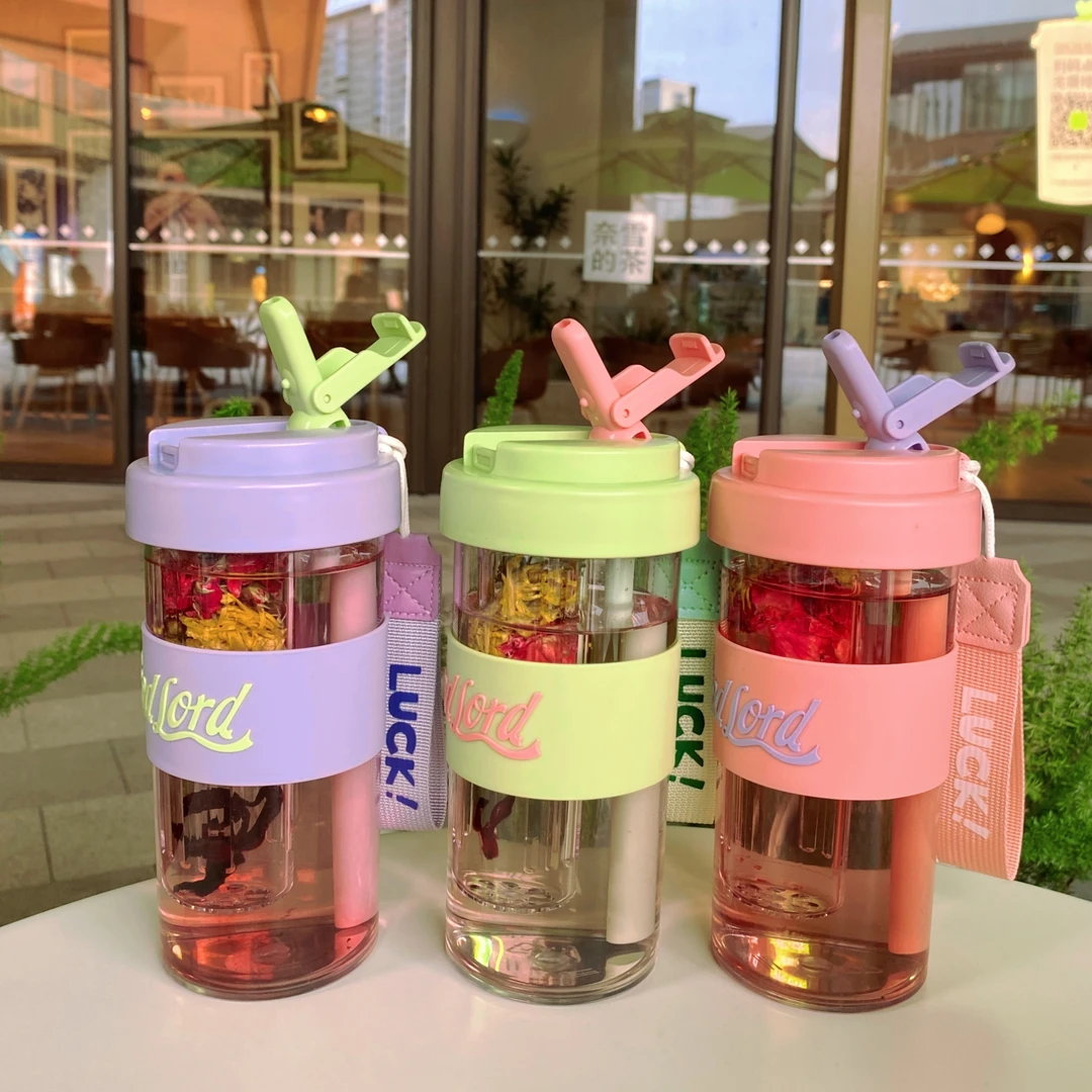 Forbecome/护贝康网红创意便携简约春夏季防摔大容量情侣花茶杯