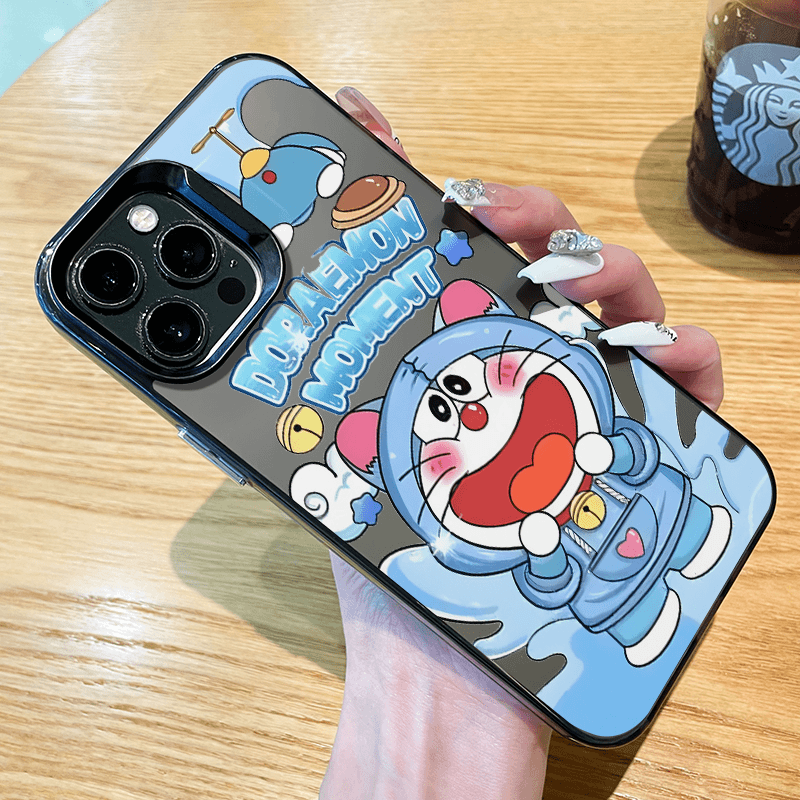 卡通蓝胖子苹果15手机壳14plus新7/8可爱iPhone13promax/12/11/xr