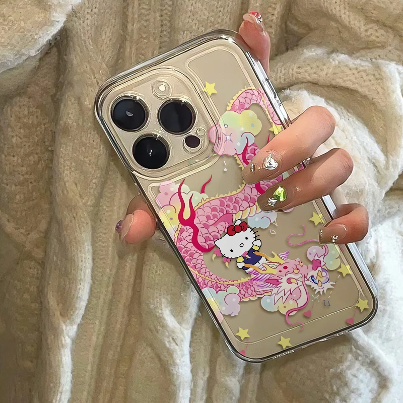 粉龙KT猫苹果iPhone15/14手机壳13卡通12软11promax/XR/7P新年8/6