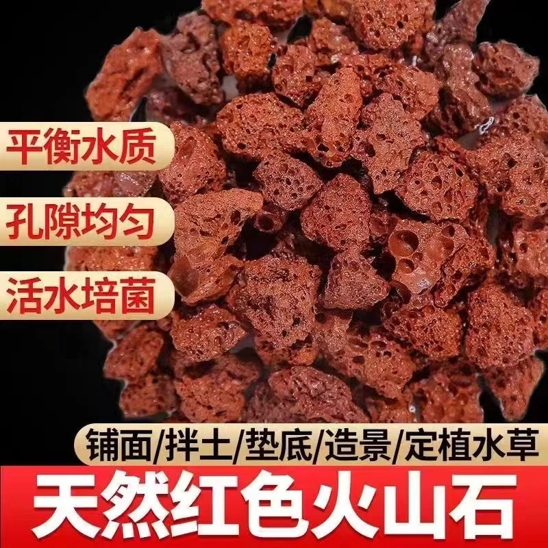 天然火山石颗粒红火山岩底砂多肉兰花石鱼缸专用营养土促进铺面石