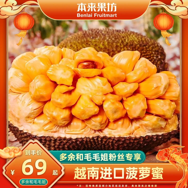 【毛毛姐专属】进口越南菠萝蜜新鲜水果 暗黄色果肉香甜脆嫩整个