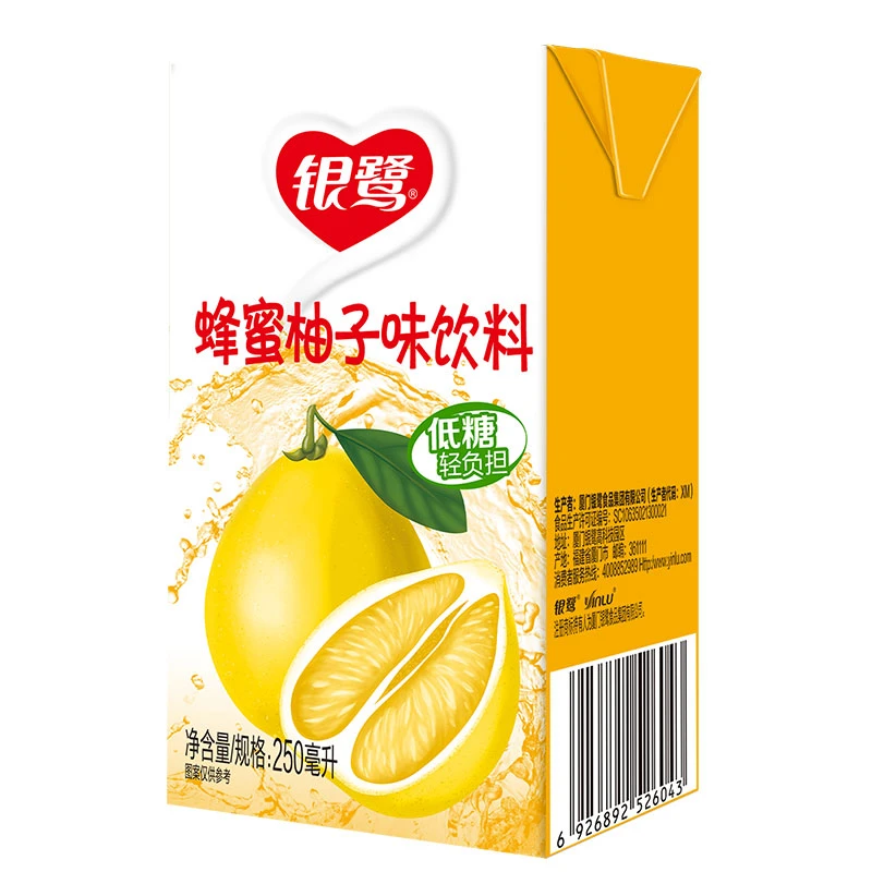银鹭水蜜桃味250ml*6盒6连包冰糖雪梨蜂蜜柚子味饮料尝鲜装体验装