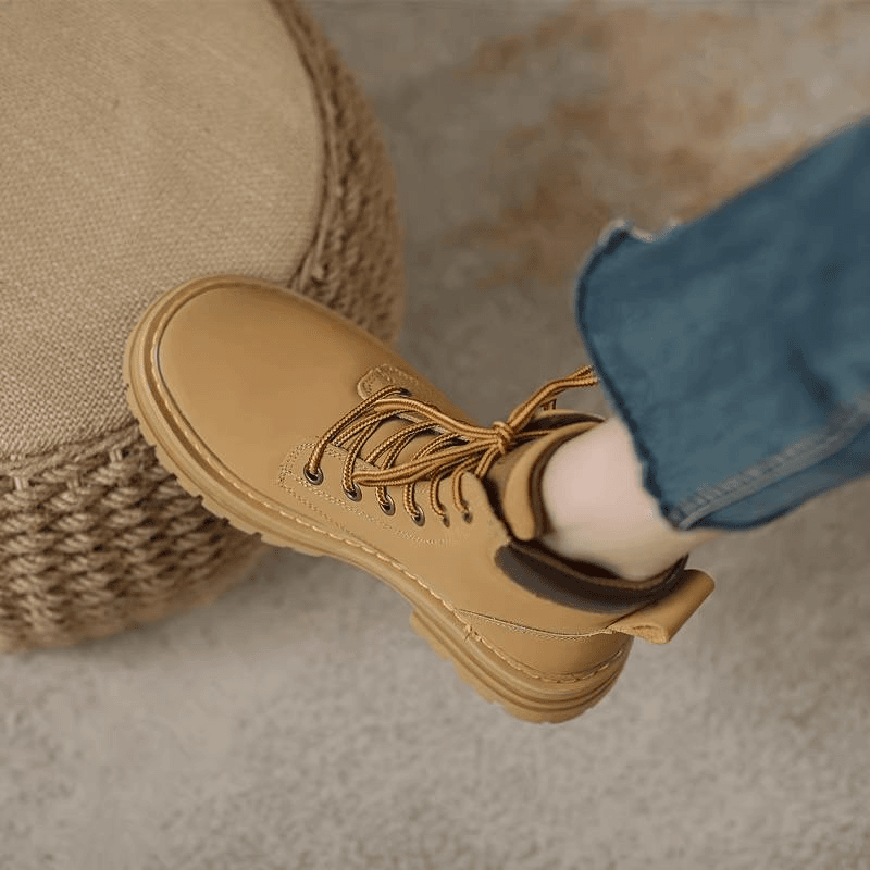 大黄靴马丁靴女2023新款爆款春秋女鞋大黄蜂靴子冬季黄色厚底短靴