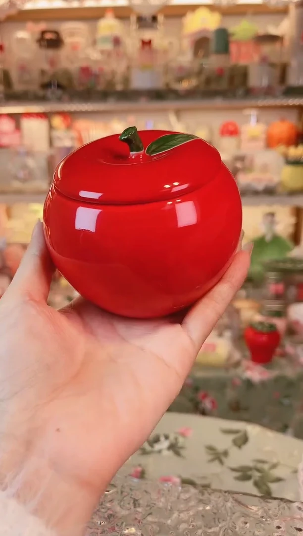 【闪购商品】瓷其他红苹果密封罐