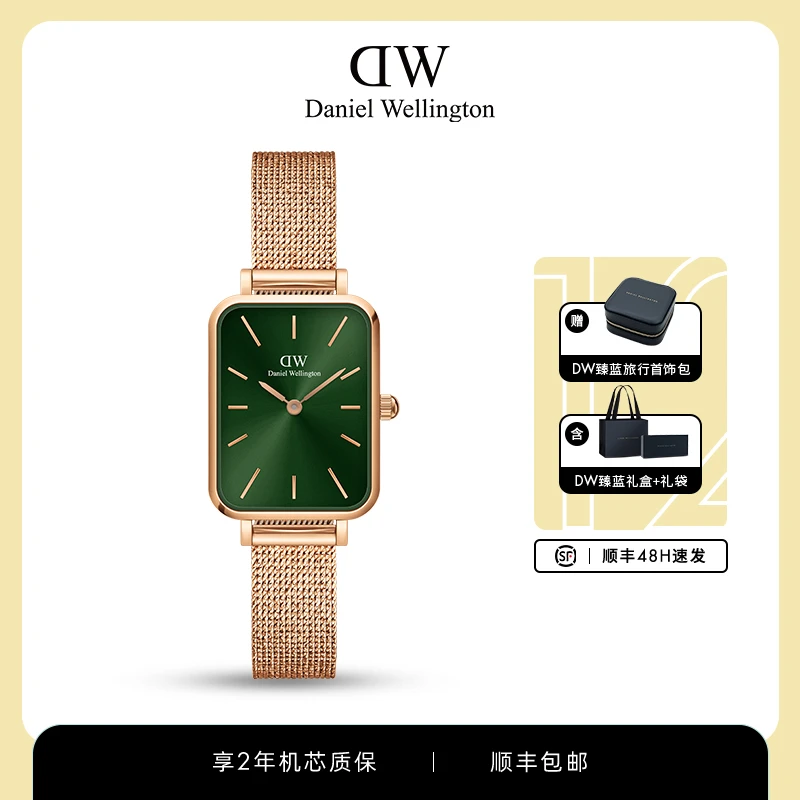 DW手表女士 轻奢腕表复古麦穗小方表20x26MM DB