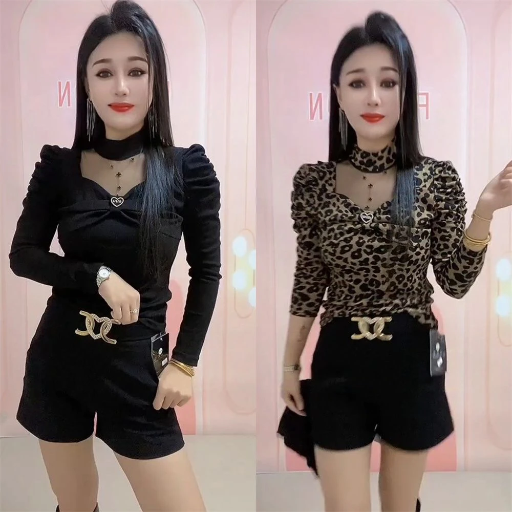 网红爆款时尚减龄修身显瘦T恤洋气百搭简约通勤蝴蝶结设计上衣女